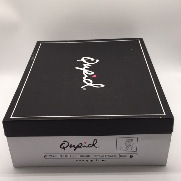 Qupid Women’s Platform Green Faux Snakeskin 5.5 in High Heels Size 9 - Picture 11 of 16